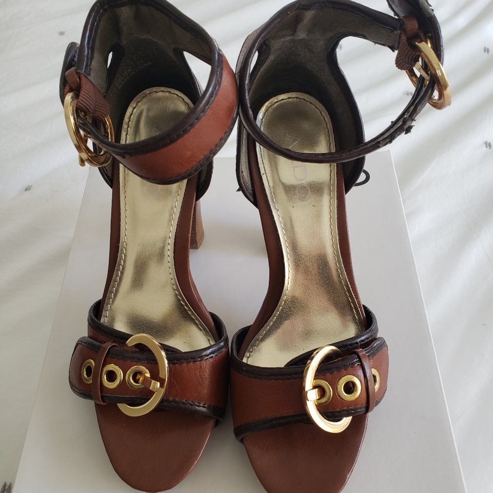 Aldo Brown Leather Heels